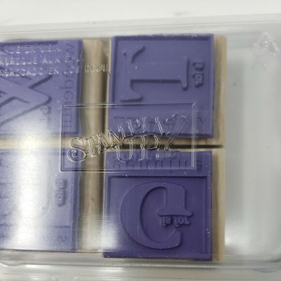 Stampin Up AROUND THE BLOCK Wood Rubber Stamps 2005 Set of 4 Collectible - Picture 6 of 7